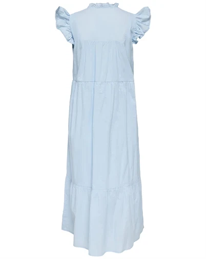 Only - ONLTea-Idris Frill Tape Kjole - Dream Blue